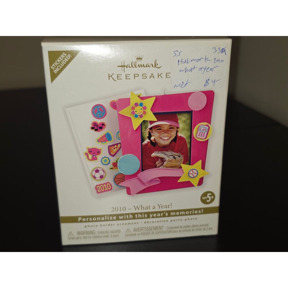 Hallmark Keepsake 2010 What a Year! Photo Holder Ornament w/ Stickers NIB